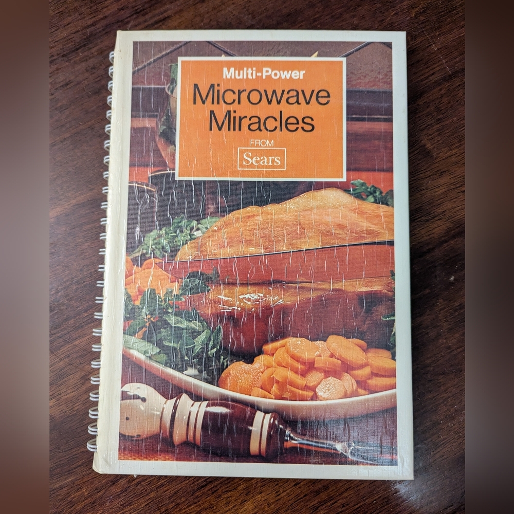 Sears Vintage Multi-Power Microwave Cookbook with Orange Cover